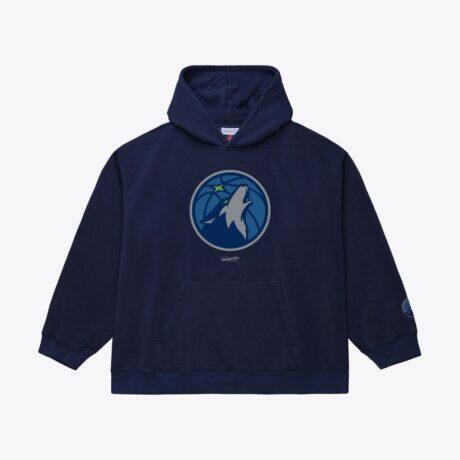 Minnesota Timberwolves Mitchell & Ness Basic Fleece Hoodie - Navy - Front View