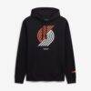 Portland Trail Blazers Mitchell & Ness Fleece Hoodie - Black - Front View