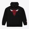 Chicago Bulls Mitchell & Ness Basic Fleece Hoodie - Black - Front View
