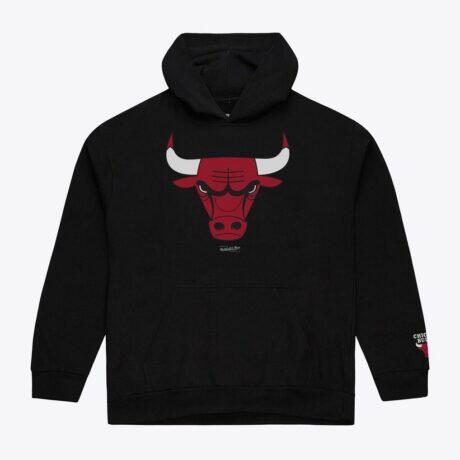 Chicago Bulls Mitchell & Ness Basic Fleece Hoodie - Black - Front View