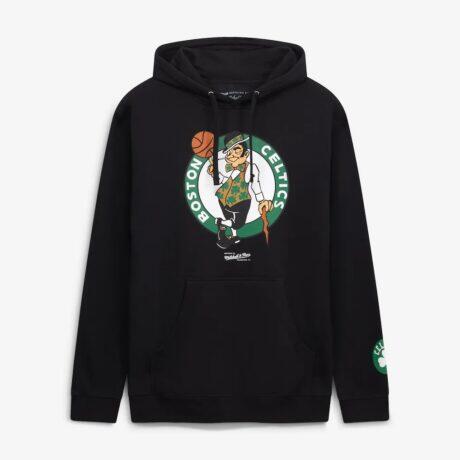 Boston Celtics Mitchell & Ness Fleece Hoodie - Black - Front View