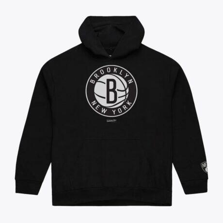 Brooklyn Nets Mitchell & Ness Basic Fleece Hoodie - Black - Front View