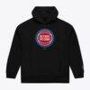 Detroit Pistons Mitchell & Ness Basic Fleece Hoodie - Black - Front View