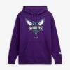 Charlotte Hornets Mitchell & Ness Fleece Hoodie - Purple - Front View