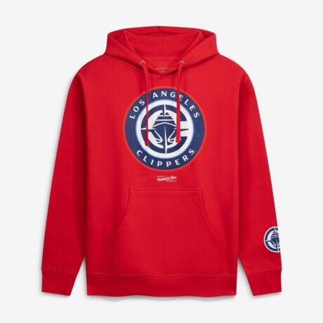 LA Clippers Mitchell & Ness Fleece Hoodie - Red - Front View