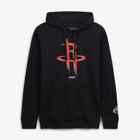 Houston Rockets Mitchell & Ness Fleece Hoodie - Black - Front View