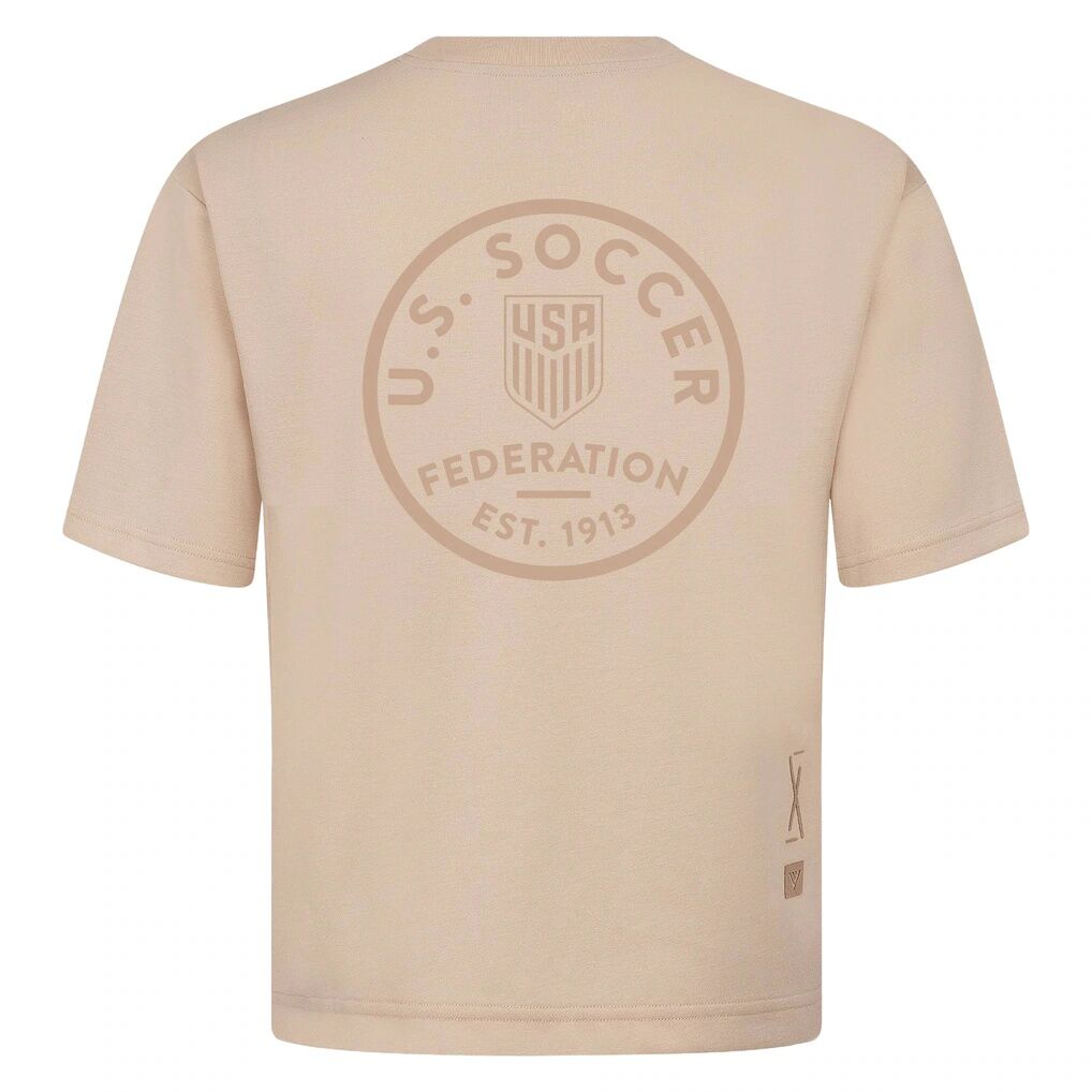 USMNT Levelwear Luxe Signature Knit Transit Tonal T-Shirt - Khaki