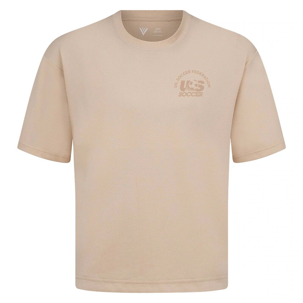 USMNT Levelwear Luxe Signature Knit Transit Tonal T-Shirt - Khaki
