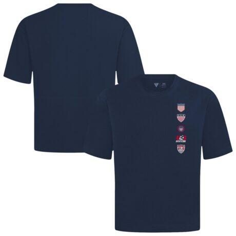 USMNT Levelwear Luxe Signature Knit Timeline T-Shirt - Navy - Front View