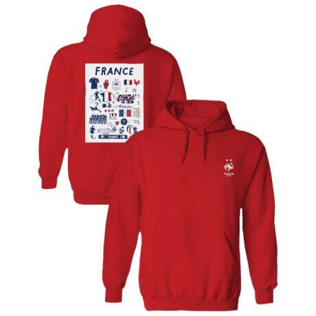France National Team Vive La Fete Women's Impressions Artwork Hoodie - Red - Front View