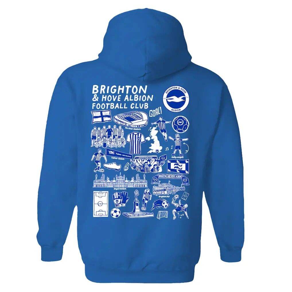 Brighton and Hove Albion Vive La Fete Women's Impressions Artwork Hoodie - Royal