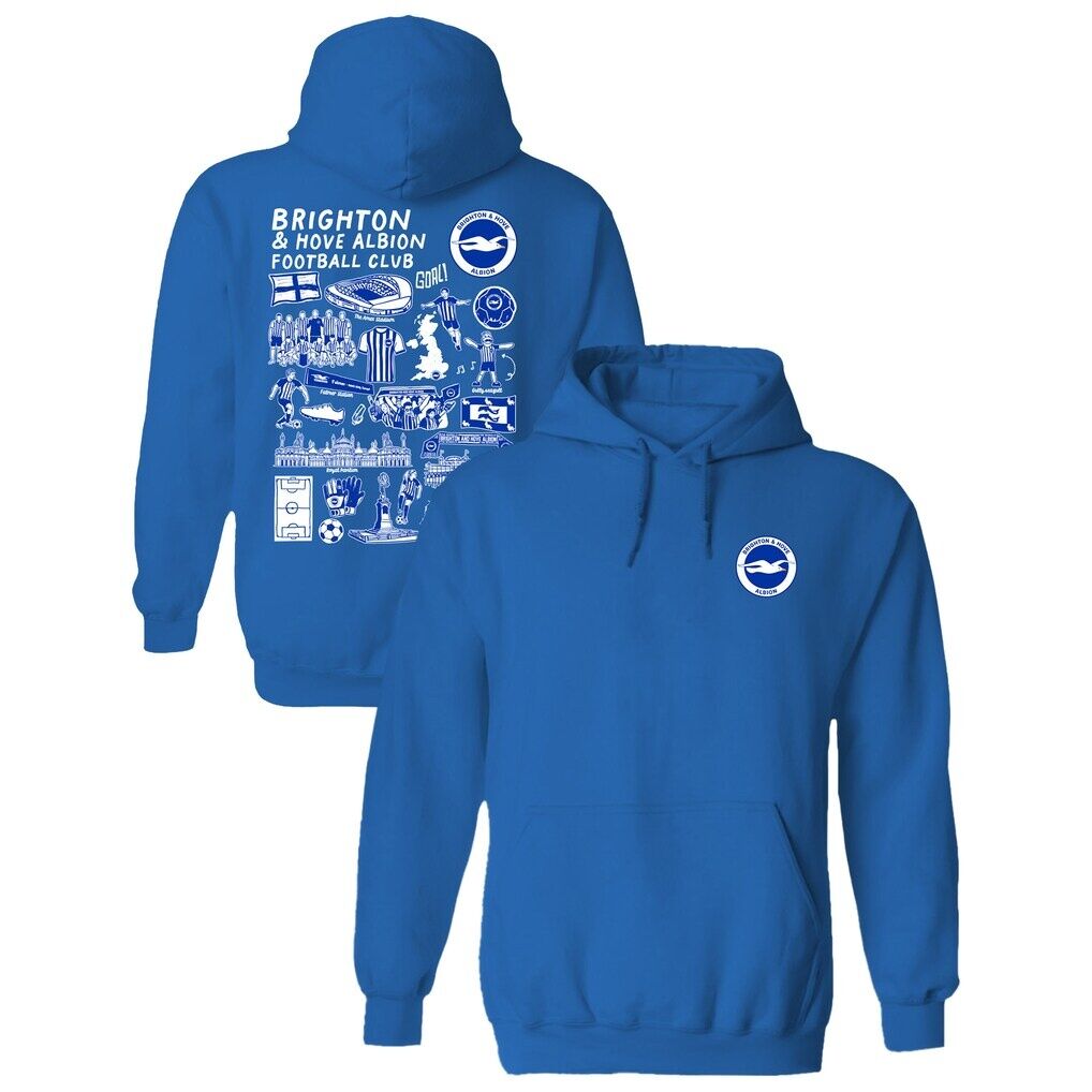Brighton and Hove Albion Vive La Fete Women's Impressions Artwork Hoodie - Royal