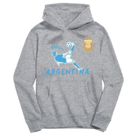 Argentina National Team Vive La Fete Youth Chilena Style Hoodie - Gray - Front View