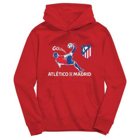 Atletico de Madrid Vive La Fete Youth Chilena Style Hoodie - Red - Front View