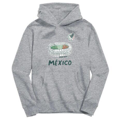 Mexico National Team Vive La Fete Youth Stadium Style Hoodie - Gray - Front View