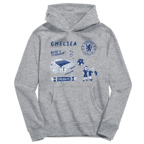 Chelsea Vive La Fete Youth Impressions Icons Hoodie - Gray - Front View