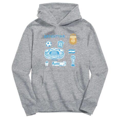 Argentina National Team Vive La Fete Toddler Impressions Icons Hoodie - Gray - Front View