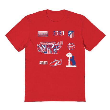 Atletico de Madrid Vive La Fete Youth Impressions Icons T-Shirt - Red - Front View