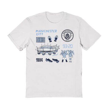 Manchester City Vive La Fete Toddler Impressions Icons T-Shirt - White - Front View