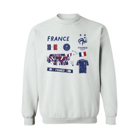 France National Team Vive La Fete Women's Impressions Icons Sweatshirt - White - Front View