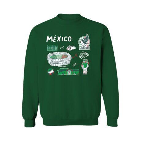 Mexico National Team Vive La Fete Women's Impressions Icons Sweatshirt - Green - Front View