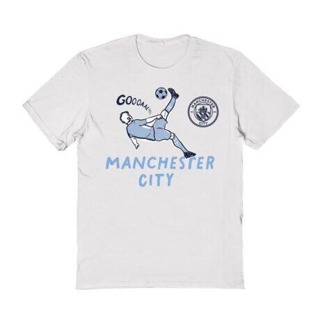 Manchester City Vive La Fete Women's Chilena Style T-Shirt - White - Front View