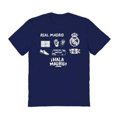 Real Madrid Vive La Fete Women's Impressions Icons T-Shirt - Navy - Front View