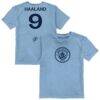 Erling Haaland Manchester City Vive La Fete Youth Player Name & Number Color Badge T-Shirt - - Front View