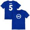 Lewis Dunk Brighton and Hove Albion Vive La Fete Youth Player Name & Number Color Badge T-Shirt - - Front View