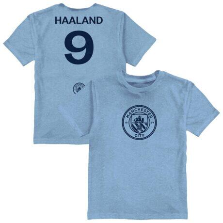 Erling Haaland Manchester City Vive La Fete Toddler Player Name & Number Color Badge T-Shirt - Light Blue