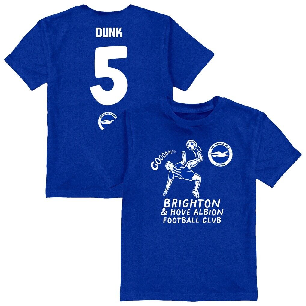 Lewis Dunk Brighton and Hove Albion Vive La Fete Youth Player Name & Number Chilena Style T-Shirt - Royal