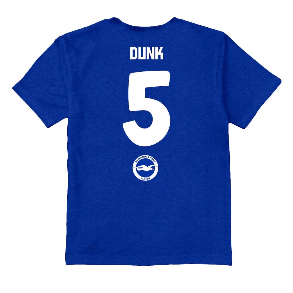 Lewis Dunk Brighton and Hove Albion Vive La Fete Youth Player Name & Number Stadium Style T-Shirt - Royal