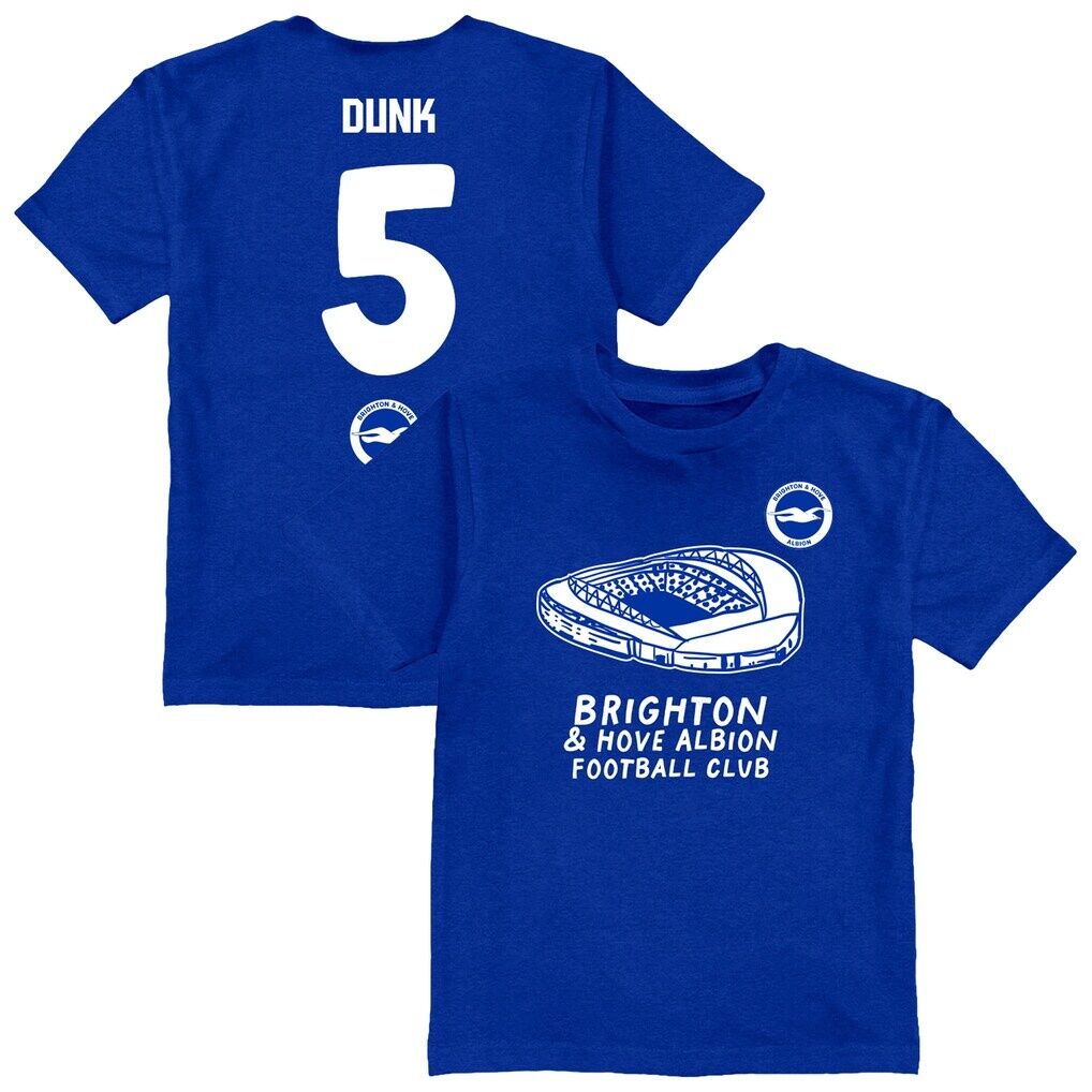 Lewis Dunk Brighton and Hove Albion Vive La Fete Youth Player Name & Number Stadium Style T-Shirt - Royal