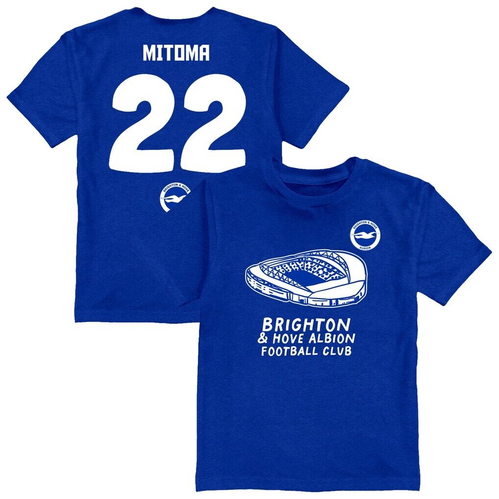 Kaoru Mitoma Brighton and Hove Albion Vive La Fete Youth Player Name & Number Stadium Style T-Shirt - Royal