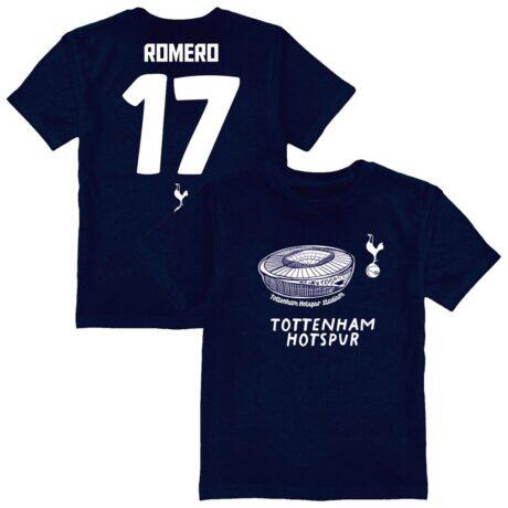 Cristian Romero Tottenham Hotspur Vive La Fete Toddler Player Name & Number Stadium Style T-Shirt - Navy - Front View