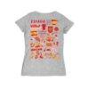 Spain National Team Vive La Fete Women's Impressions Artwork V-Neck Fitted T-Shirt - Gray - Detail View