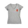 Spain National Team Vive La Fete Women's Impressions Artwork V-Neck Fitted T-Shirt - Gray - Side View