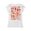Spain National Team Vive La Fete Girls Youth Impressions Artwork Fitted T-Shirt - White - Detail View