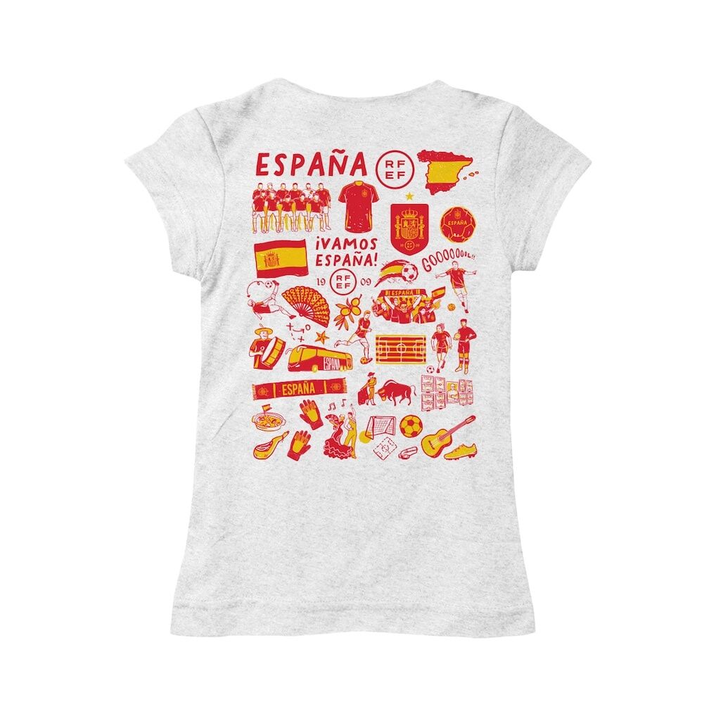 Spain National Team Vive La Fete Girls Youth Impressions Artwork Fitted T-Shirt