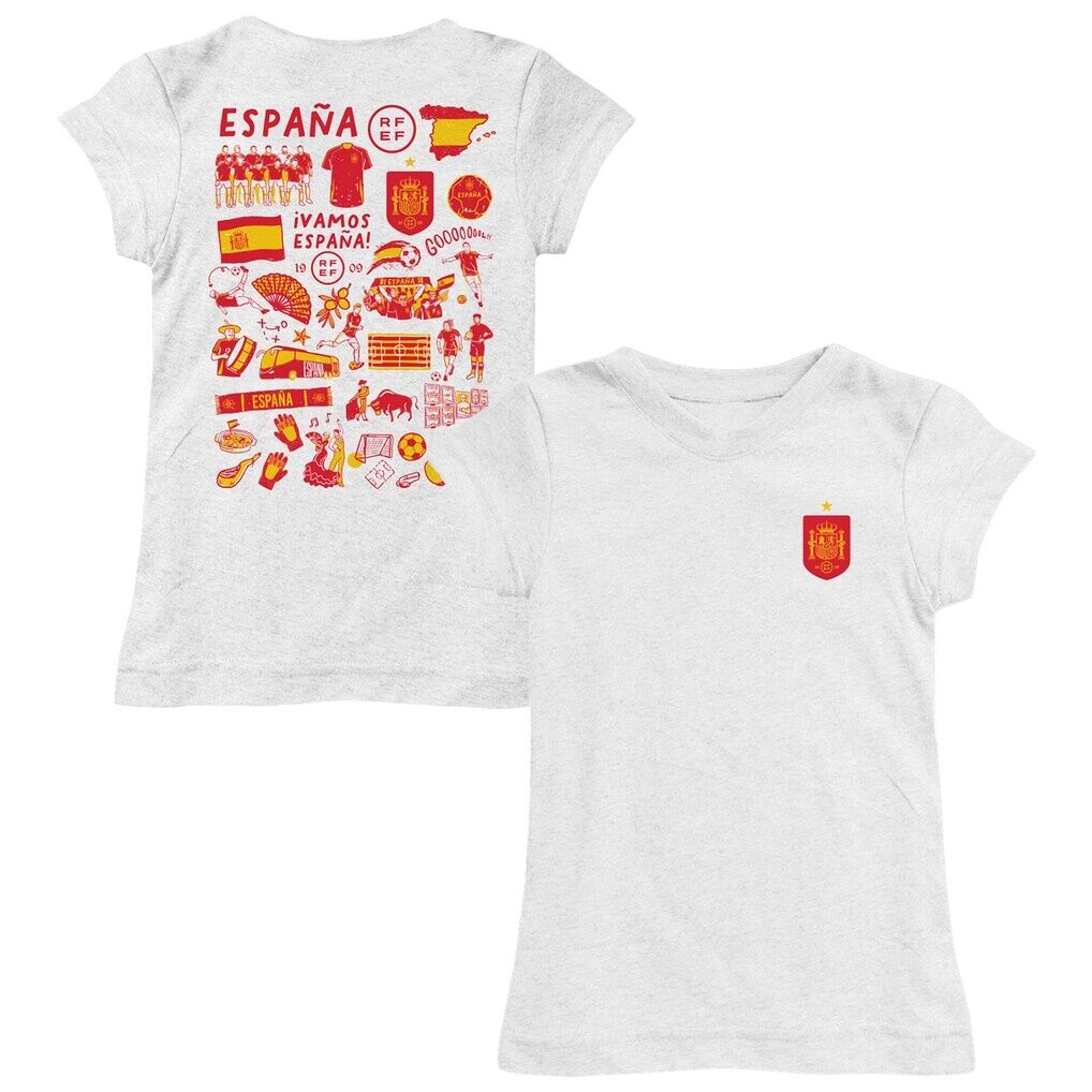 Spain National Team Vive La Fete Girls Youth Impressions Artwork Fitted T-Shirt