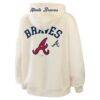 Atlanta Braves WEAR by Erin Andrews Women's Full-Zip Hoodie - Cream - Alt1