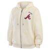 Atlanta Braves WEAR by Erin Andrews Women's Full-Zip Hoodie - Cream - Detail View