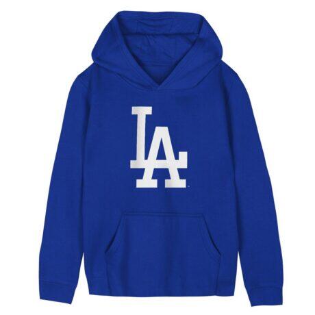Preschool Outerstuff Royal Los Angeles Dodgers Primary Logo Fleece Hoodie - - Front View