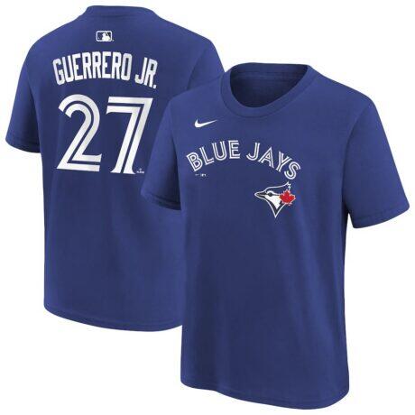Vladimir Guerrero Jr. Toronto Blue Jays Nike Youth Name & Number T-Shirt - - Front View