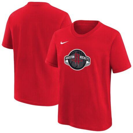 Houston Rockets Nike Youth Team Essential Logo T-Shirt - Red - Front View