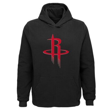 Houston Rockets Outerstuff Youth Primary Logo Pullover Hoodie - Black - Front View