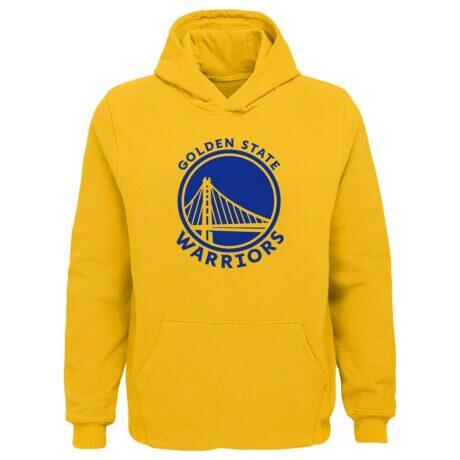Golden State Warriors Outerstuff Youth Primary Logo Pullover Hoodie - Gold - Front View
