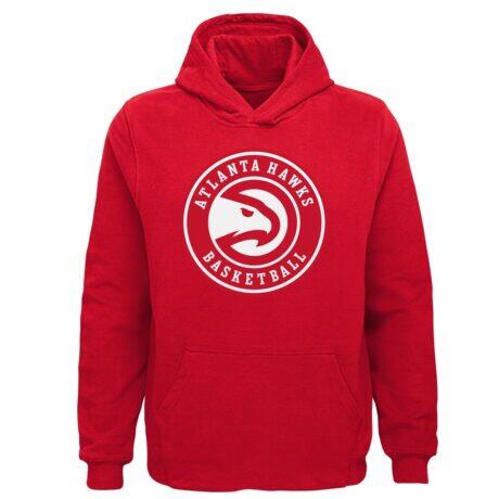 Atlanta Hawks Outerstuff Youth Primary Logo Pullover Hoodie - Red - Front View