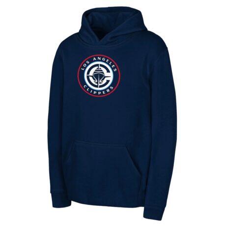 LA Clippers Outerstuff Youth Primary Logo Pullover Hoodie - Navy - Front View