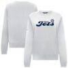 Winnipeg Jets Levelwear Women's Yvette Big Script Tri-Blend Sweatshirt - White - Front View